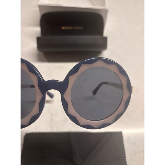 Linda Farrow X Markus Lepfer Round Navy Blue Pink Mirrored ML11 Sunglasses - Picture 10 of 11